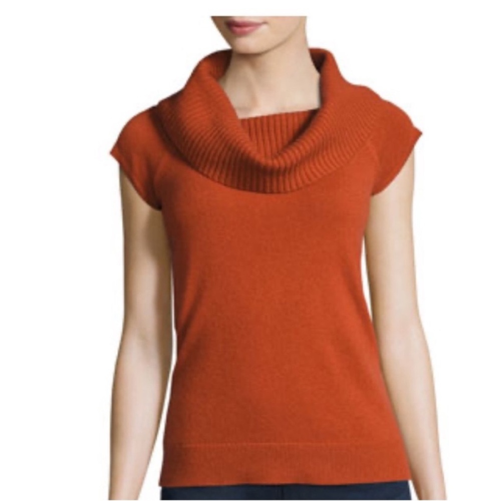 Theory Women’s Sweater Aflina Cowl Neck Sweater Cashmere Short Sleeve Size Small
